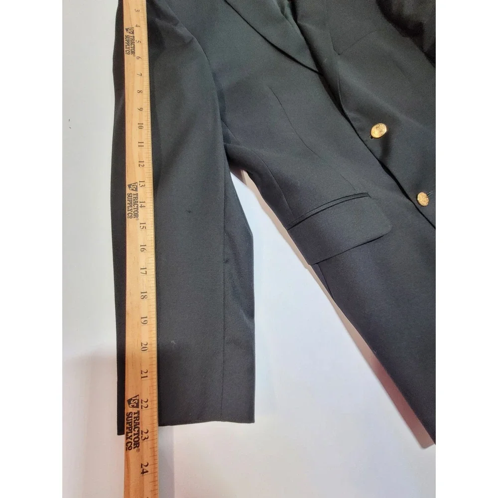 Jos. A. Bank Blazer Mens 42 Traditional Fit Black Gold Crest Buttons Preppy